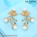 94936 europe artificial elegant design gold diamond pearl earring jewelry for party